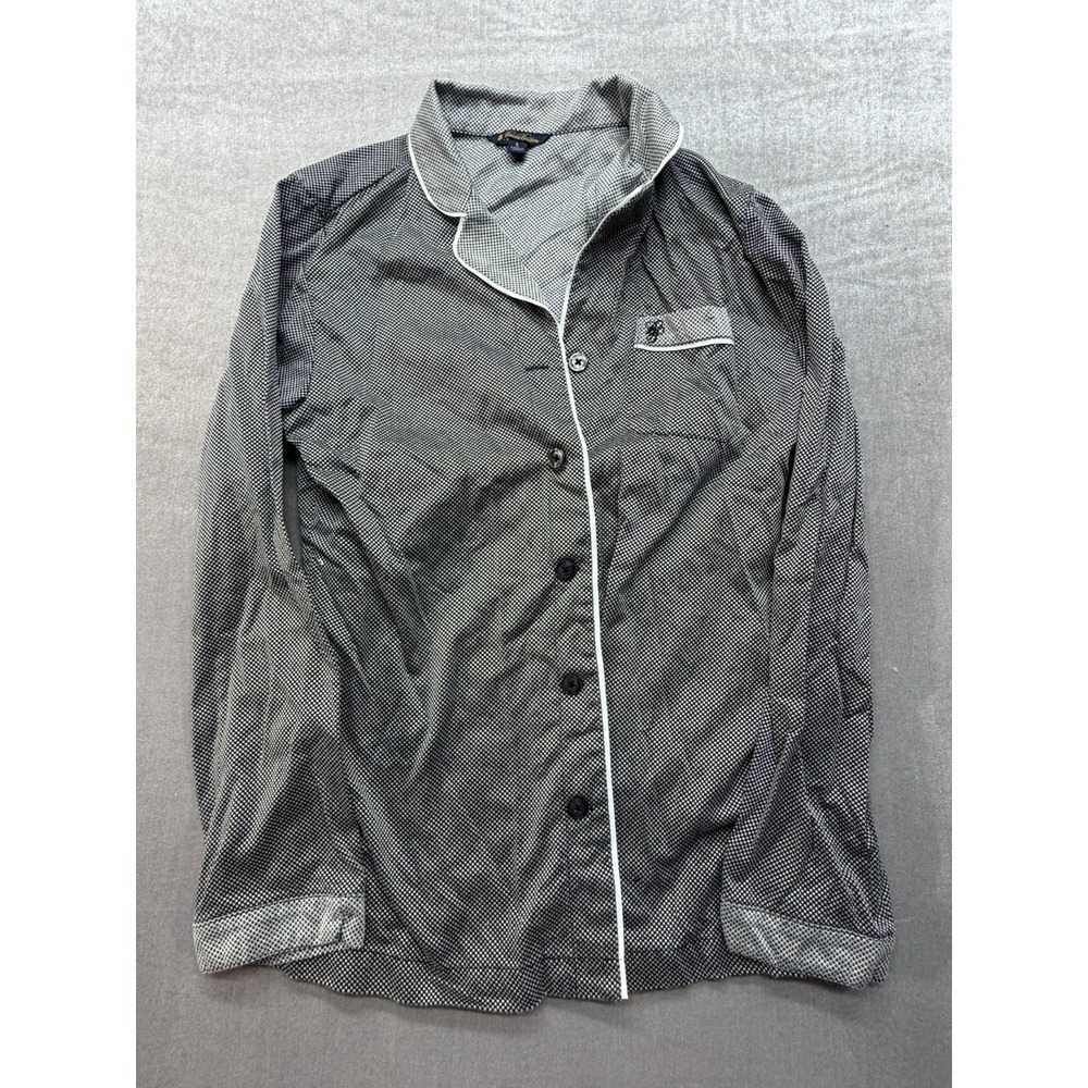 Brooks Brother Women Pajama Shirt Long Sleeve Button Up‎ Gray Small